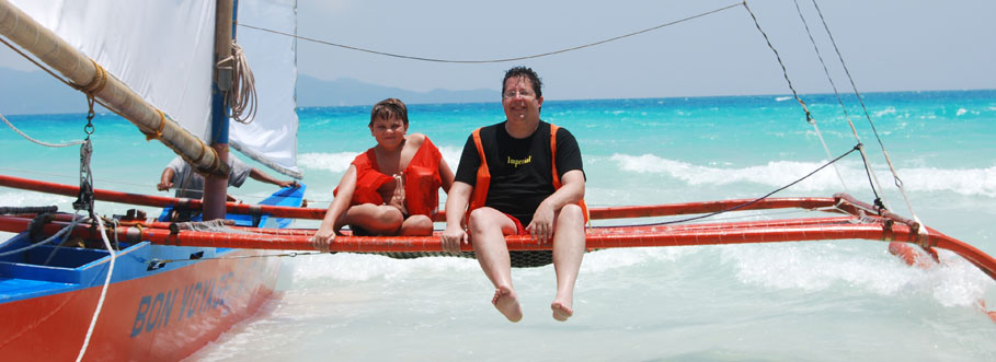 Mark Reineck and Alex Reineck Sailing in Boracay